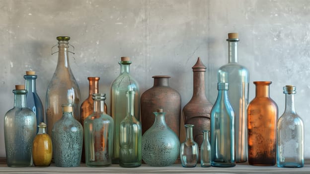 An expanded collection featuring various glass bottles.