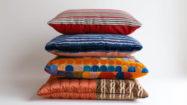 A collection of layered pillows, meticulously arranged for comfort and style.