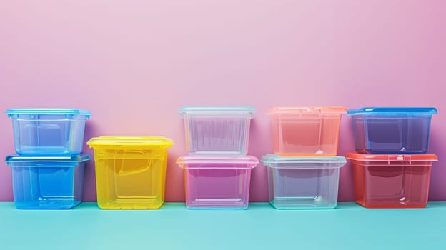 A range of durable plastic containers designed for optimal storage and organization.