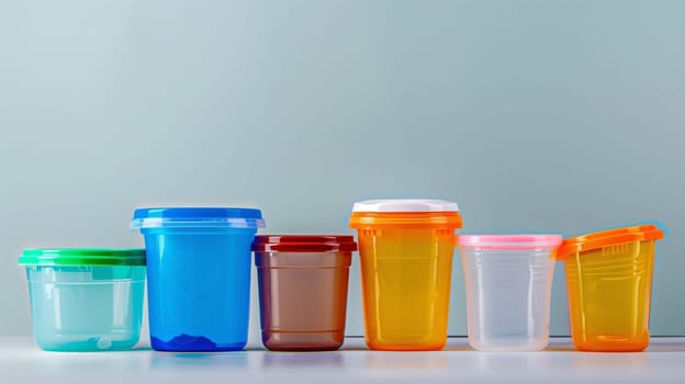 A collection of plastic containers meticulously organized for convenience.