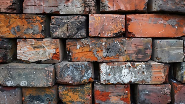 A series of bricks neatly stacked one on top of another, forming a sturdy and aligned structure.