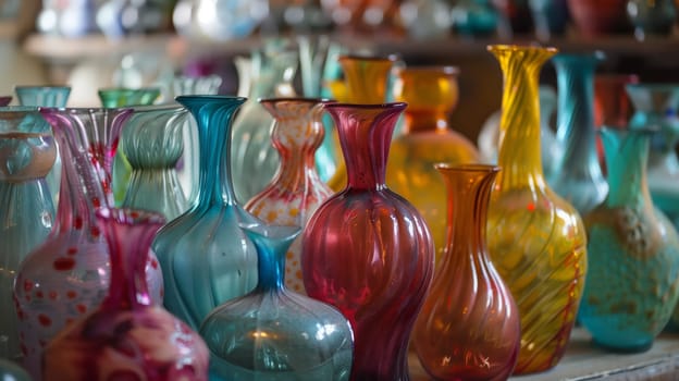 An exquisite array of glass vases showcasing various designs and colors to enhance any decor.