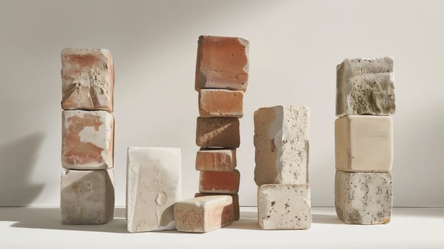 A sequence of neatly stacked bricks, forming a sturdy and aligned structure.