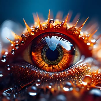 Beautiful brown eye close up. High quality photo