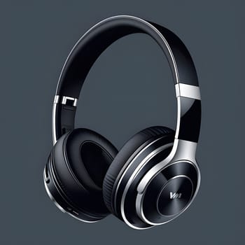 A pair of black and silver wireless over-ear headphones are shown against a white background. The headphones are in a closed position, with the earcups facing the viewer. The headphones have a silver band around the earcups and a black headband. The headphones are designed for listening to music, podcasts, and other audio content.