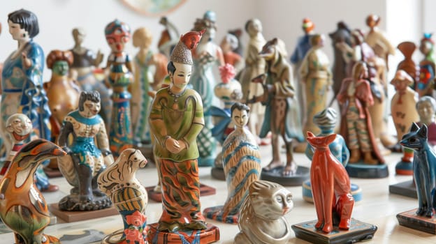 A curated set of exquisite ceramic sculptures, each piece intricately designed to captivate and adorn any space.