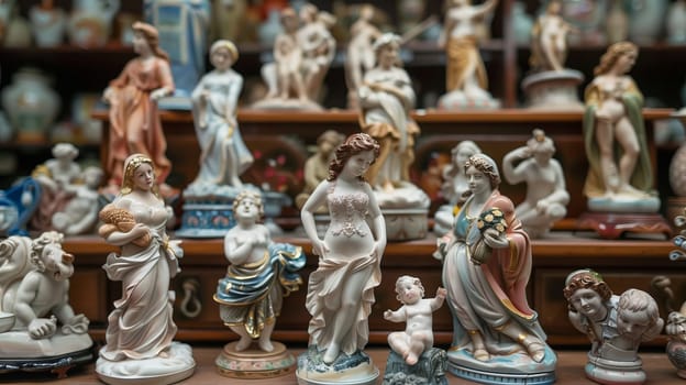 An exquisite collection of ceramic figurines, each piece meticulously crafted and painted.