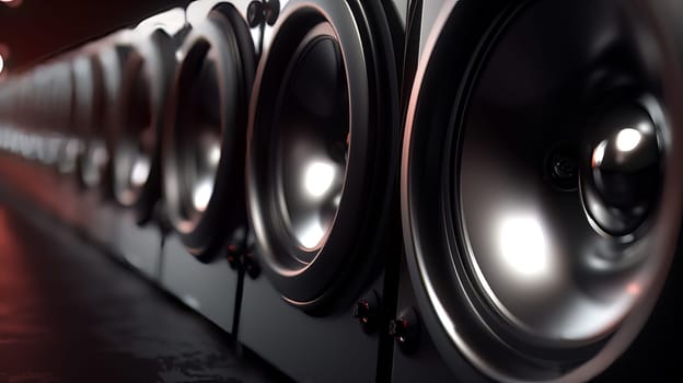 A lineup of the latest audio subwoofers.