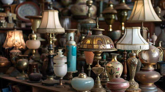 A collection of vintage lamps showcasing timeless elegance and intricate designs.