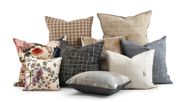 A curated collection of stylish decorative pillows, perfect for enhancing the aesthetic of any room.