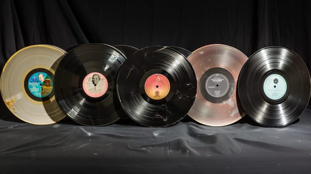 A collection featuring vintage vinyl records.