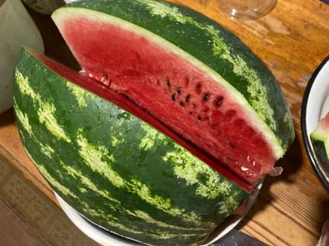 Ripe summer watermelon cut the  into slices