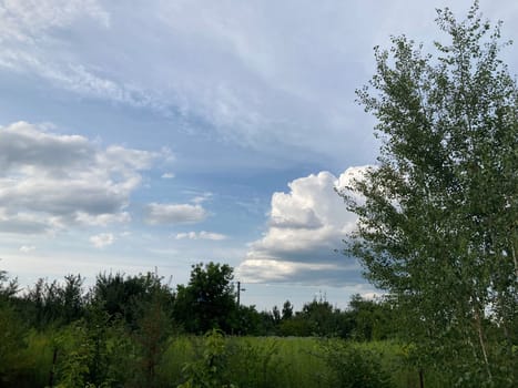 Storm clouds before rain in a the village