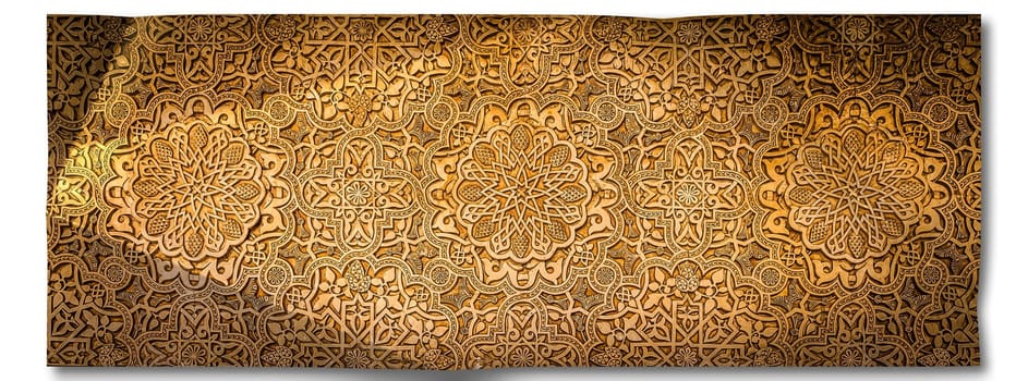 Creative picture of arabic background. Beige arab geometric decoration - retro design