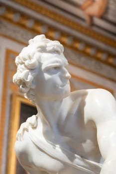 Rome, Italy - 28 December 2023: Galleria Borghese museum - David by Gian Lorenzo Bernini, 1624 - statuary marble
