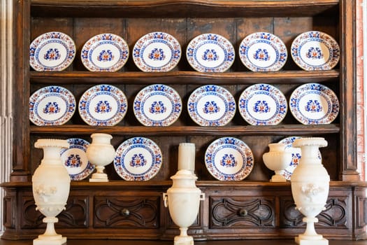 Old pottery collection, antique Italian porcelain, retro decoration from '800