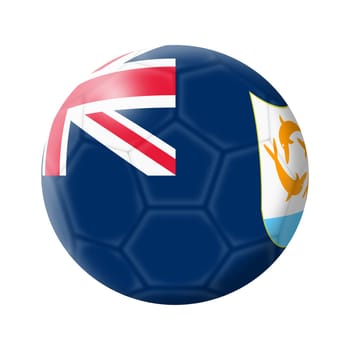 An Anguilla soccer ball football 3d illustration isolated on white with clipping path union jack three dolphins
