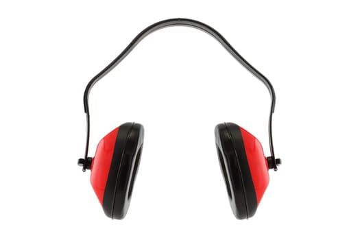 A pair of orange ear defenders