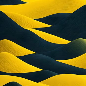 A vibrant abstract image featuring waves of yellow and black that intertwine to form a dynamic, eye-catching pattern. The texture and flow of the waves create a sense of movement and energy, making this a striking piece of modern art.