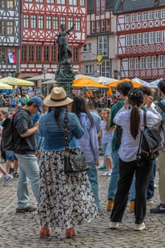 View of the Romerberg town square in Frankfurt, Germany
