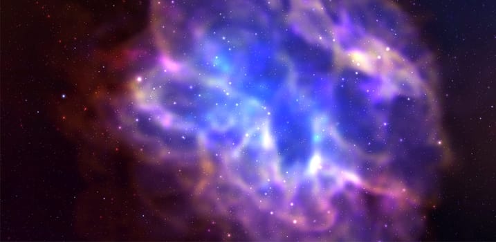 Space vector background with realistic nebula and shining stars. Magic colorful galaxy