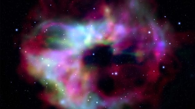 Space vector background with realistic nebula and shining stars. Magic colorful galaxy