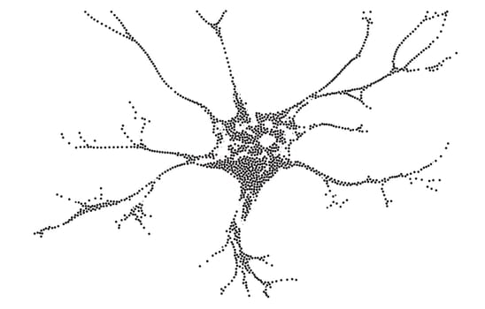 Neuron stippling dot work vector