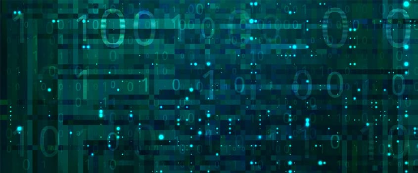 Abstract futuristic cyberspace with binary code. Matrix digits background