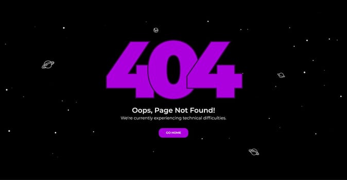 404 Page not found error. Vector layout web template