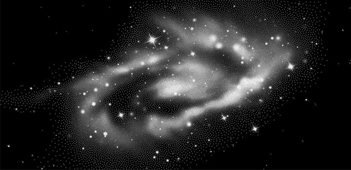 Galaxy vector background black and white