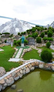 Viserba, Italy - June 25, 2024: Theme park Italy in Miniature or Italia in Miniatura in Rimini, Italy - Reproduction of famous attractions in a small scale