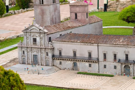 Viserba, Italy - June 25, 2024: People going at Theme park Italy in Miniature or Italia in Miniatura in Rimini, Italy - Reproduction of famous attractions in a small scale