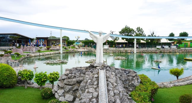 Viserba, Italy - June 25, 2024: Theme park Italy in Miniature or Italia in Miniatura in Rimini, Italy - Reproduction of famous attractions in a small scale