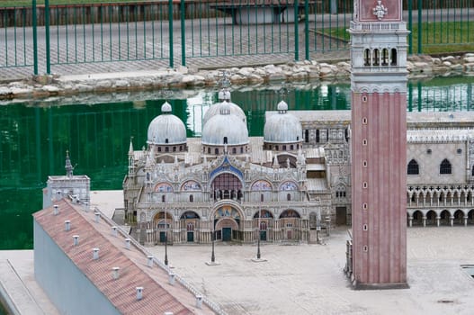 Viserba, Italy - June 25, 2024: Venice at Theme park Italy in Miniature or Italia in Miniatura in Rimini, Italy - Reproduction of famous attractions in a small scale