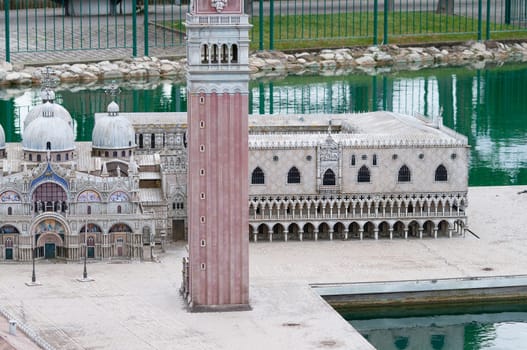 Viserba, Italy - June 25, 2024: Venice at Theme park Italy in Miniature or Italia in Miniatura in Rimini, Italy - Reproduction of famous attractions in a small scale