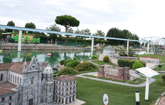 Viserba, Italy - June 25, 2024: Napoli at Theme park Italy in Miniature or Italia in Miniatura in Rimini, Italy - Reproduction of famous attractions in a small scale