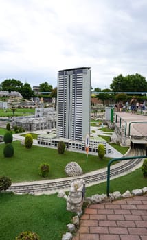 Viserba, Italy - June 25, 2024: Milan at Theme park Italy in Miniature or Italia in Miniatura in Rimini, Italy - Reproduction of famous attractions in a small scale
