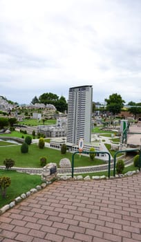 Viserba, Italy - June 25, 2024: Milan at Theme park Italy in Miniature or Italia in Miniatura in Rimini, Italy - Reproduction of famous attractions in a small scale