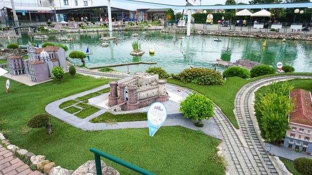 Viserba, Italy - June 25, 2024: Napoli at Theme park Italy in Miniature or Italia in Miniatura in Rimini, Italy - Reproduction of famous attractions in a small scale