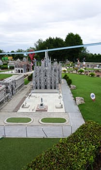 Viserba, Italy - June 25, 2024: Milan Duomo Cathedral at Theme park Italy in Miniature or Italia in Miniatura in Rimini, Italy - Reproduction of famous attractions in a small scale