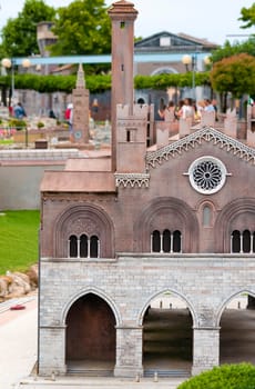 Viserba, Italy - June 25, 2024: Piacenza at Theme park Italy in Miniature or Italia in Miniatura in Rimini, Italy - Reproduction of famous attractions in a small scale