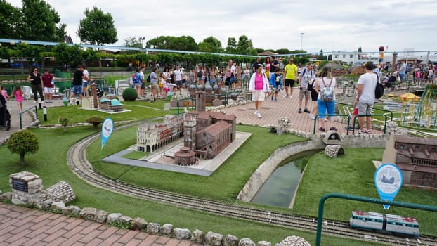 Viserba, Italy - June 25, 2024: Mantova at Theme park Italy in Miniature or Italia in Miniatura in Rimini, Italy - Reproduction of famous attractions in a small scale