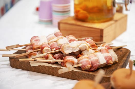 Catering service. Tasty appetizers on the table
