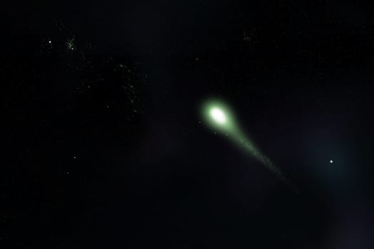 Space digital art, comet in outer space showing the beauty of space exploration.