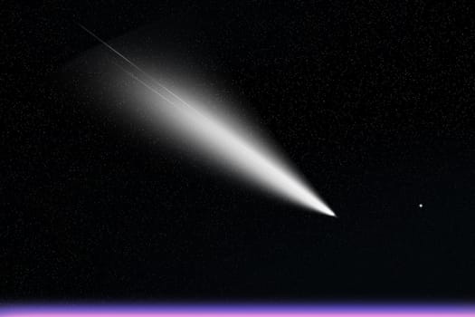 Space digital art, comet in outer space showing the beauty of space exploration.