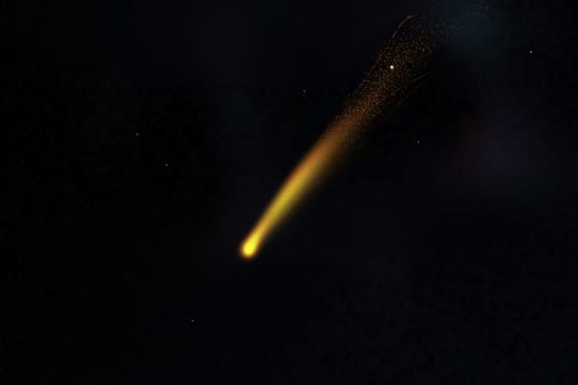 Space digital art, comet in outer space showing the beauty of space exploration.