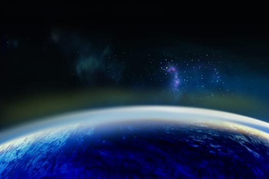 Space digital art, earth planet in outer space showing the beauty of space exploration. planet texture furnished by NASA,