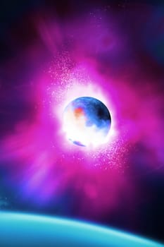 Space digital art, outer space showing the beauty of space exploration.