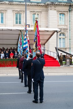 National Day Luxembourg, celebration of the Grand Duke´s birthday, military parade with luxembourgish army, police, fire department, rescue service and armed forced, Luxembourg city, 23.06.2024