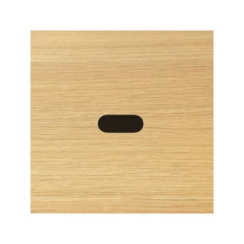 A Minus sign wood block on white with clipping path